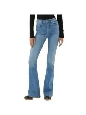 Pilcro Flared Light Wash Button Fly Denim Jeans Womens 32 Blue